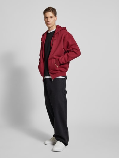 KARL KANI Sweatjacke mit Label-Stitching Bordeaux 1