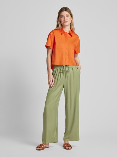 Vila Stoffen broek met elastische band, model 'PRICIL' Kaki - 1