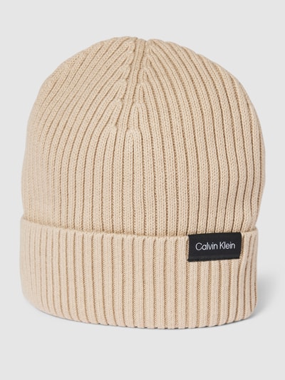 CK Calvin Klein Beanie mit Label-Detail Sand 1