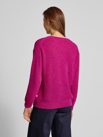 MAERZ Muenchen Strickpullover mit überschnittenen Schultern Fuchsia 5