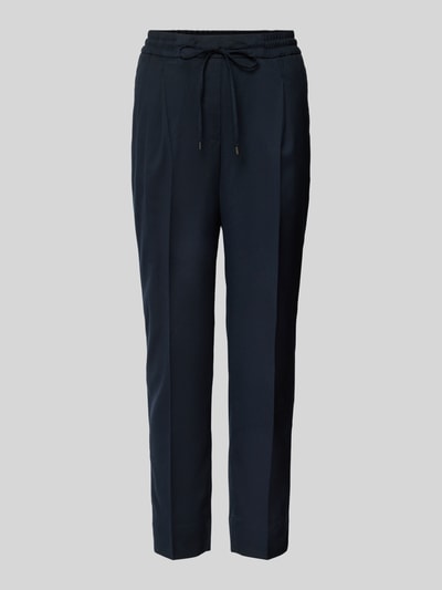 OPUS Tapered fit stoffen broek met bandplooien, model 'Melosa breeze' Marineblauw - 2