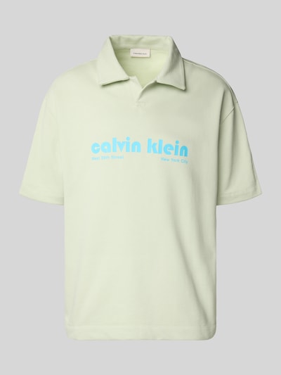 Calvin Klein Jeans Relaxed Fit Poloshirt mit Label-Print Mint 2