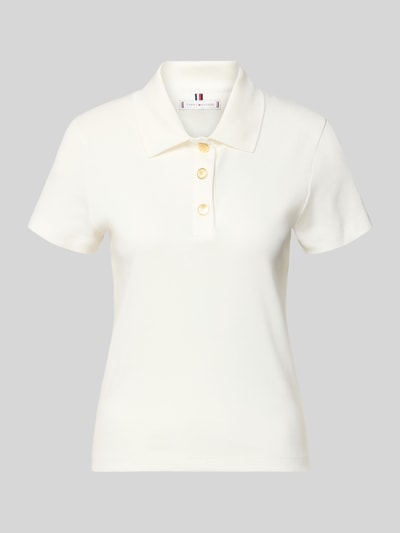 Tommy Hilfiger Slim Fit Poloshirt aus reiner Baumwolle Ecru 2