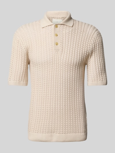 Jack & Jones Premium Poloshirt mit Strukturmuster Modell 'JOEL' Offwhite 2