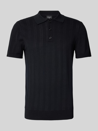 Strellson Slim Fit Poloshirt mit Lochmuster Modell 'Keeth' Black 2