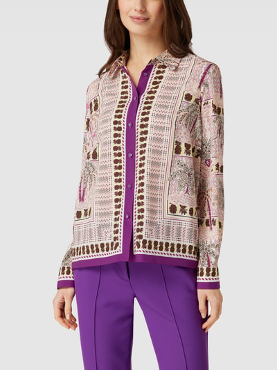 Max Mara Studio Overhemdblouse met all-over motief, model 'ALFIO' Ecru - 4