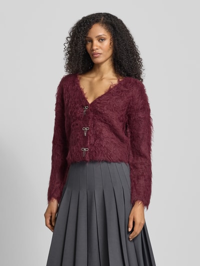 Guess Strickjacke aus Effektgarn Modell 'TOMIKO' Bordeaux 4