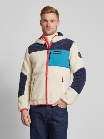 Napapijri Sweatjacke mit Label-Patch Modell 'YUPIK' Offwhite 4