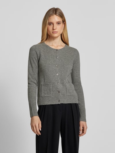 Christian Berg Woman Strickjacke mit aufgesetzten Eingrifftaschen Mittelgrau Melange 4