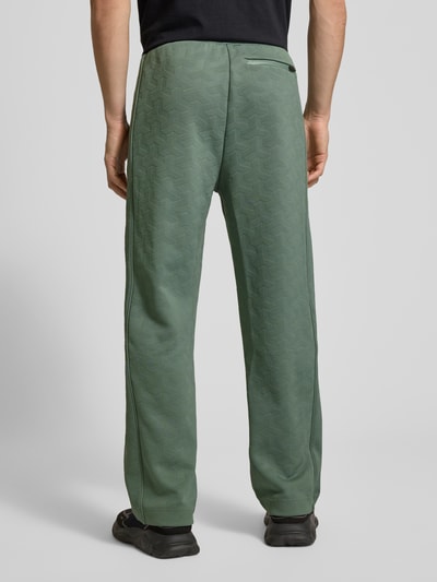 BOSS Green Regular fit sweatpants met jacquardlook, model 'MIRROR LONG' Lindegroen - 5