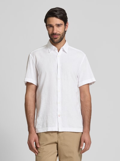 JOOP! Jeans Regular Fit Freizeithemd aus Leinen-Baumwoll-Mix Weiss 4