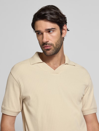 SELECTED HOMME Regular fit poloshirt van katoenmix, model 'TRISTAN' Offwhite - 3