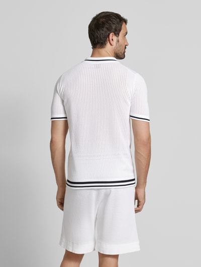 BOSS Green Poloshirt met ribboorden Wit - 5