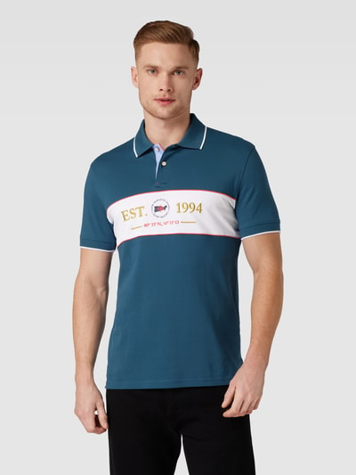 Christian Berg Men Koszulka polo o kroju slim fit z wyhaftowanym motywem Petrol 4