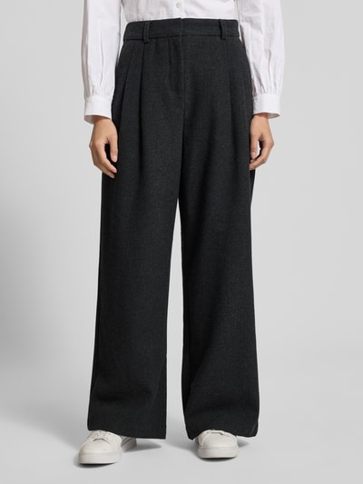 MSCH Copenhagen Jeansy z wysokim stanem i szeroką nogawką model ‘Seba’ Antracytowy 4