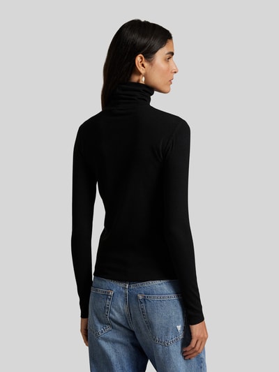 Polo Ralph Lauren sweter z golfem w kroju slim fit z mieszanki bawełny i lyocellu BLACK 5