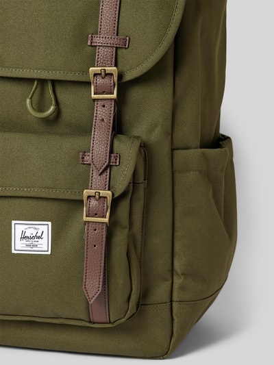 Herschel Rucksack mit Label-Detail Modell 'Little America™ Oliv 3