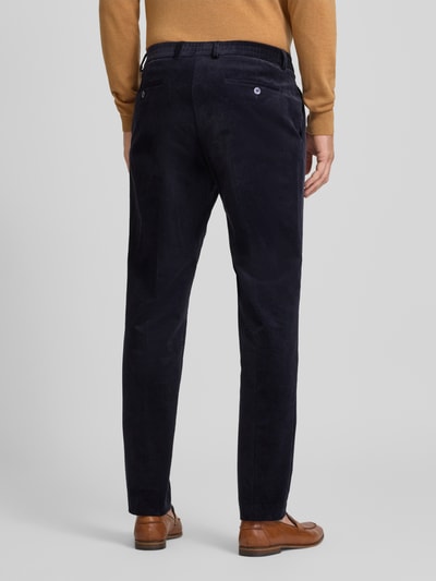 MCNEAL Regular fit corduroy broek met bandplooien Marineblauw - 5