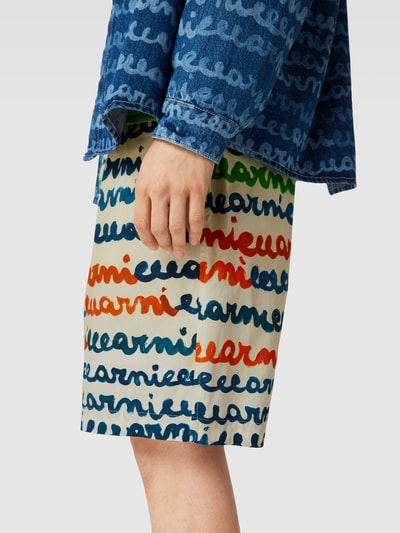 Marni Shorts mit Allover-Logo-Print Hellgelb 3