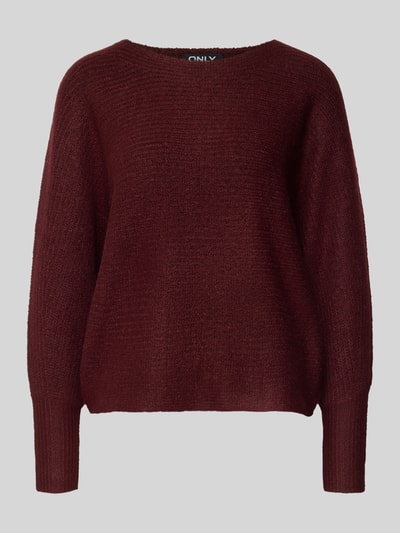 ONLY Regular Fit Strickpullover mit Fledermausärmel Modell 'DANIELLA' Bordeaux 2