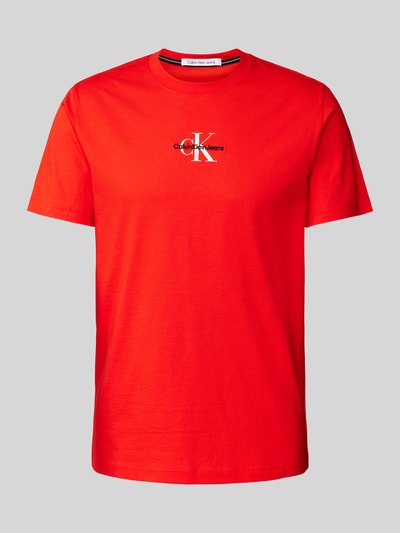 Calvin Klein Jeans T-Shirt mit Rundhalsausschnitt Rot 2