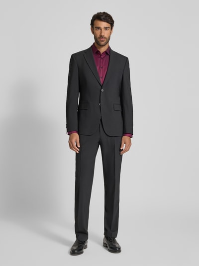 Jake*s Slim Fit Business-Hemd mit Strukturmuster Bordeaux 1