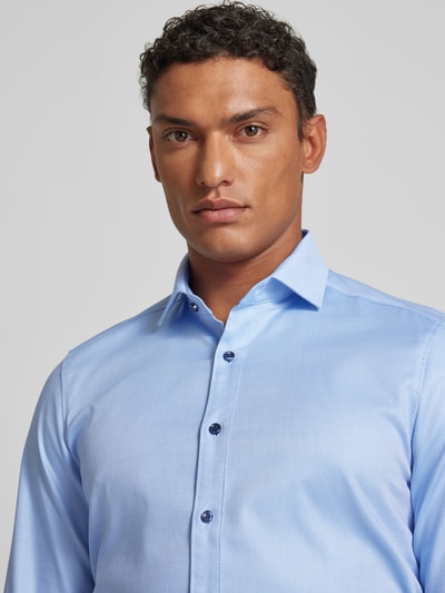 OLYMP Level Five Slim Fit Businesshemd aus Uni Struktur Bleu 3