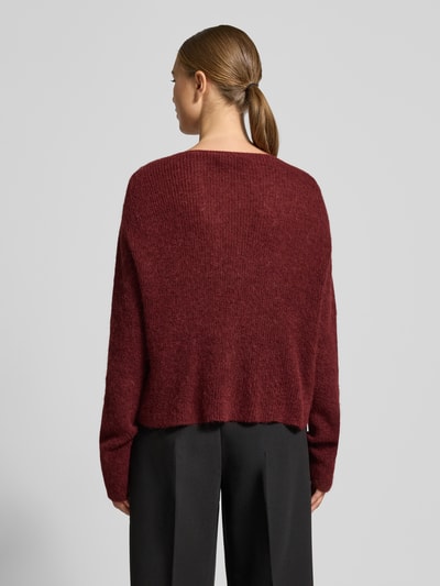 Drykorn Strickpullover mit Rundhalsausschnitt Modell 'IMENY' Bordeaux 5
