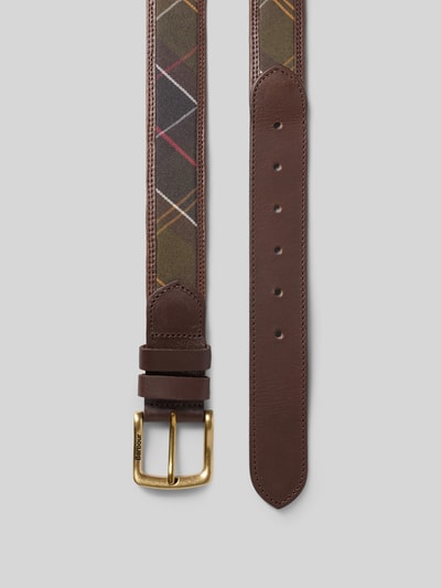 Barbour Gürtel aus Rindsnappa mit Messingschließe Dunkelbraun 3