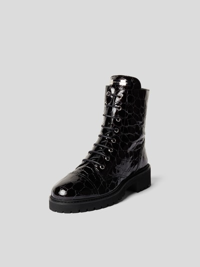 Giuseppe Zanotti Schnürboots in Reptil-Optik  Schwarz 2