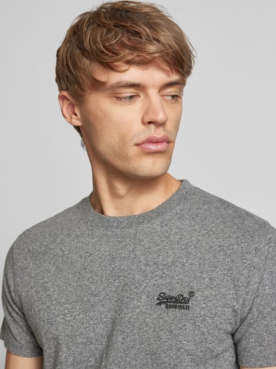 Superdry T-shirt met labelstitching Middengrijs gemêleerd - 3