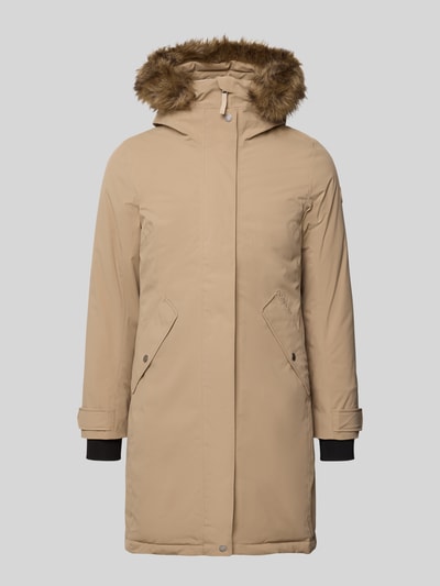 Didriksons parka o kroju regular fit z obszyciem sztucznym futrem model 'ERNA' Beżowy 1