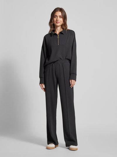 Christian Berg Woman Wide leg sweatpants met vaste persplooien Zwart - 1