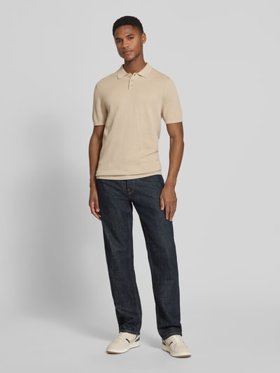 DRYKORN Slim Fit Poloshirt mit Strukturmuster Modell 'TRITON' Beige 1