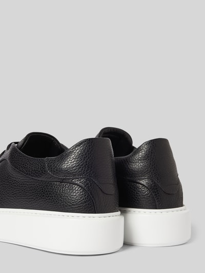 Antony Morato Leren sneakers met labeldetail, model 'ARTEM IN TUMBLED LEATHER' Zwart - 2