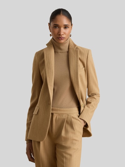 Lauren Ralph Lauren Regular fit korte blazer van wolmix met borstzak Camel - 4