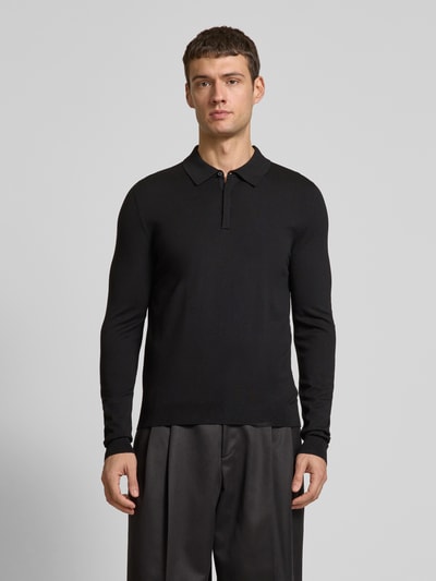 HUGO Strickpullover mit Polokragen Black 4