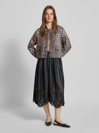 Oui Blouson mit gerippten Abschlüssen Camel 1