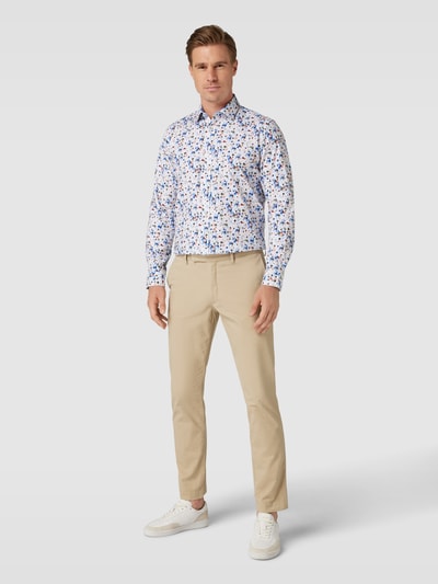 Jake*s Koszula biznesowa o kroju casual fit ze wzorem na całej powierzchni Biały 1