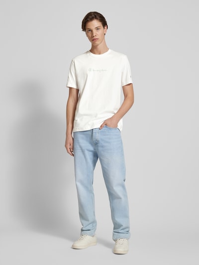 CHAMPION Oversized T-Shirt mit Label-Print Offwhite 1