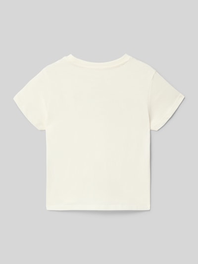 Produktfoto, Regular Fit T-Shirt mit Statement-Print von Garcia aus reiner Baumwolle in Weiß, Rundhalsausschnitt, Rückansicht, glatte Textur