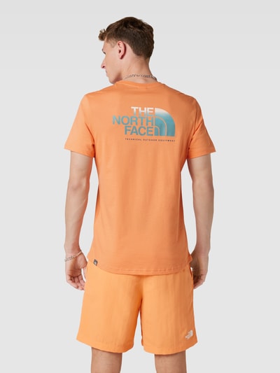 The North Face T-Shirt aus Baumwolle mit Label-Print Orange 5