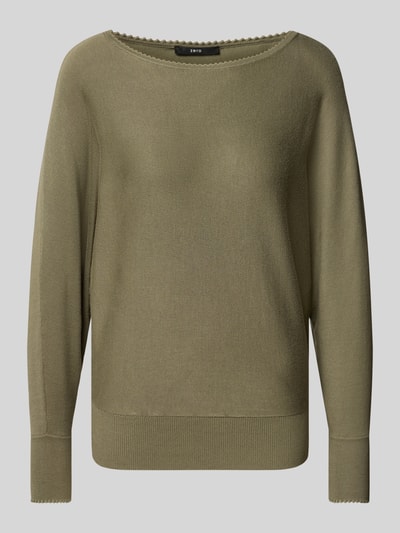 Zero Strickpullover mit U-Boot-Ausschnitt Khaki 2