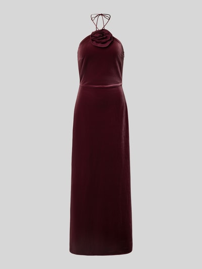 YAS Cocktailkleid mit floraler Applikation Modell 'ROSETTA STRAP' Bordeaux 2