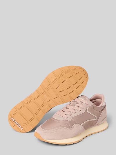 Produktfoto, Sneaker aus Leder-Mix mit Logo-Detail Modell 'City' von HOFF, beige-rosafarbene Töne, strukturierte Gummisohle, abgerundete Passform, Damen Sneaker, Absatzhöhe 2 cm, Schafthöhe 9 cm, Schaftweite 8 cm