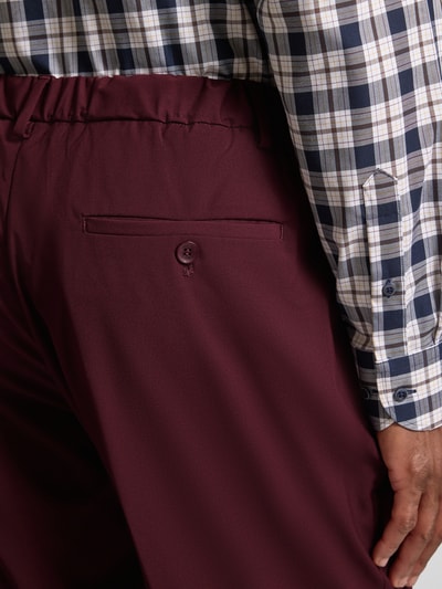 Antony Morato Slim fit stoffen broek met bandplooien, model 'LUIS' Bordeaux - 3