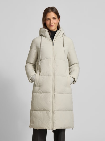 MOS MOSH Gewatteerde lange jas met capuchon, model 'Ollie' Lichtgrijs - 4