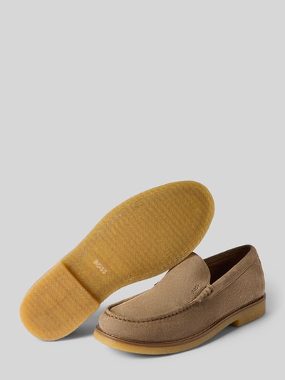 Produktfoto, Loafer aus echtem Rindsleder Modell 'Kope_Mocc_sdd' von BOSS in Beige mit glatter Oberfläche, Gummisohle, Herren Loafer von BOSS