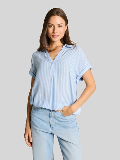 Tom Tailor relaxed fit blouse van viscose Lichtblauw - 4