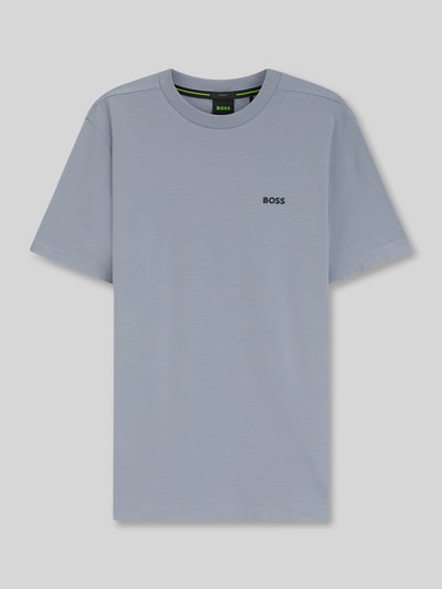 BOSS Green męski t-shirt o kroju regular fit z mieszanki bawełny Szaroniebieski 2